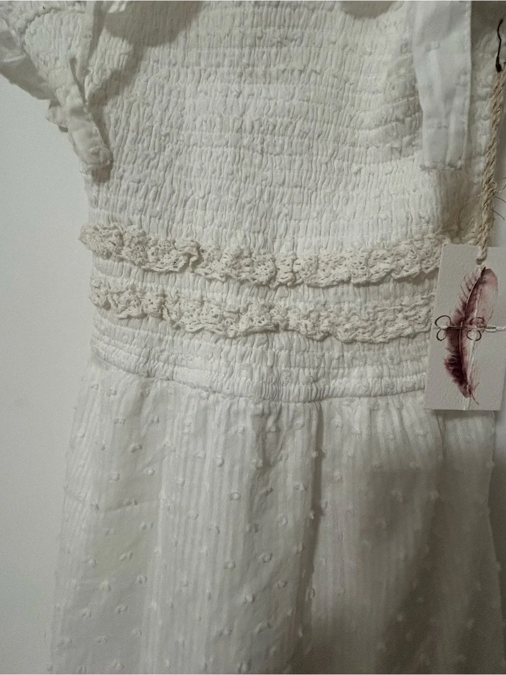Jessica Simpson White Smocked Ruffle Sundress